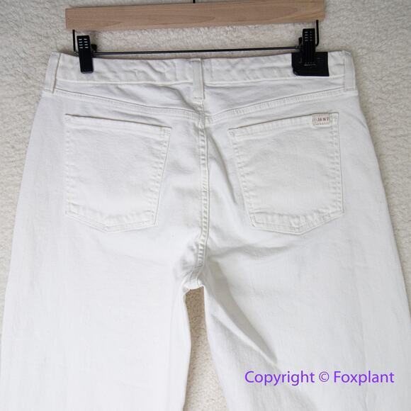 New! Jen 7 by 7 for All Mankind ivory white cropped wide leg jeans, size 12 - Picture 8 of 13